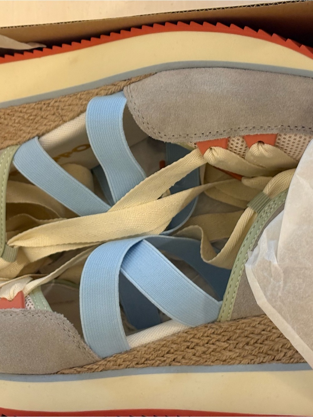 Gioseppo Hinesburg Blue Platform Wedge Sneakers Shoes Size 8 NWT